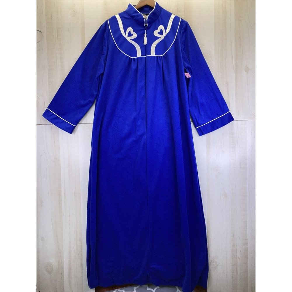 Vintage 1980-90s Sweet Life Blue Womens Night Gown Robe Sleepwear Large NWT-9272